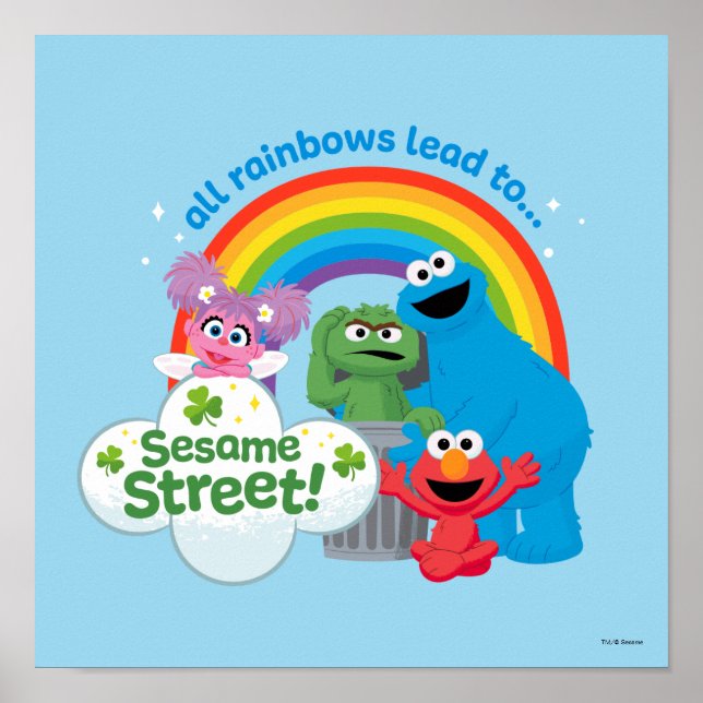 Poster Tous les Rainbows mènent à Sesame Street (Devant)