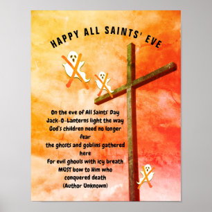 Poster TOUS LES SAINTS EVE POEM Christian Halloween