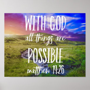 Poster Tous les Things Are Possible Bible Versets Scriptu