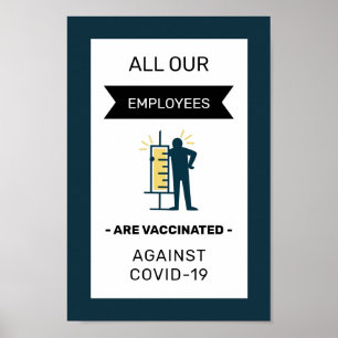 Poster Tous Nos Employés Sont Vaccinés Typographie Turquo