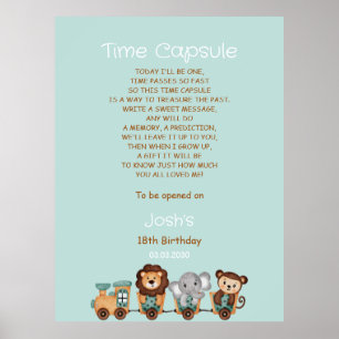 Poster TOUT À BORD Train Fiesta 1er Anniversaire Heure Ca