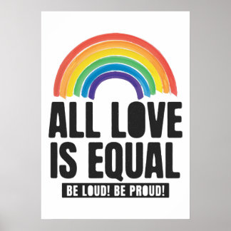 Poster Tout amour est la même fierté LGBT Egalité des dro