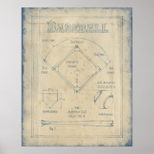 Poster Tout au sujet du jeu - base-ball