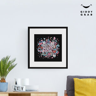 Poster Tout ce dont vous avez besoin est amour Retro Typo