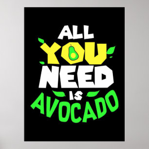 Poster Tout Ce Dont Vous Avez Besoin Est Avocado