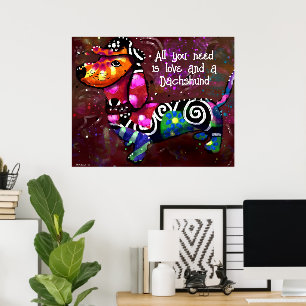 Poster Tout ce dont vous avez besoin est l'amour et un ar