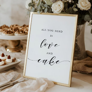 Poster Tout ce dont vous avez besoin est Love and Cake Ma