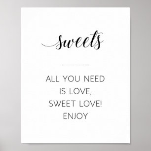 Poster Tout ce dont vous avez besoin est Love Sweet Love