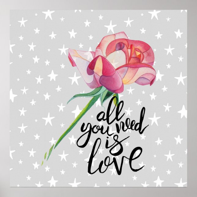 Poster Tout ce dont vous avez besoin est Rose d'amour (Devant)