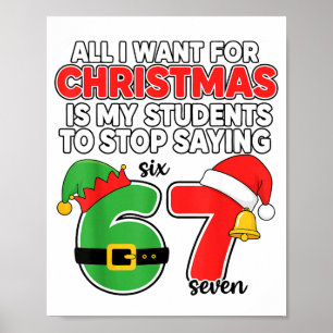 Poster Tout ce que je veux pour Noël 6-7 Mème Drôle Profe