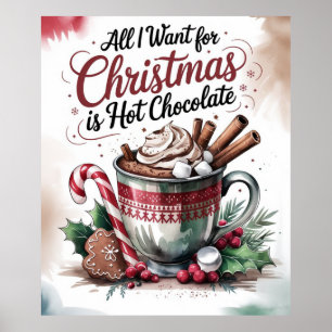 Poster Tout ce que je veux pour Noël, c'est du chocolat c