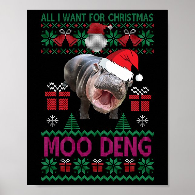 Poster Tout Ce Que Je Veux Pour Noël Est Moo Deng Hippopo (Devant)