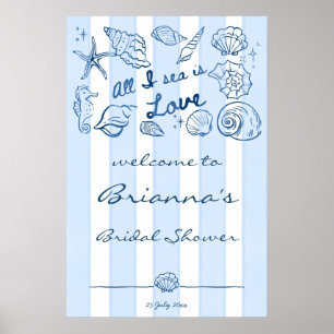 Poster Tout ce que je vois en mer est amour bienvenue à u