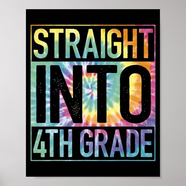Poster Tout droit en 4e année Retour à l'école Premier jo (Devant)