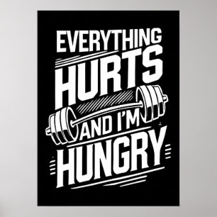 Poster Tout fait mal et j'ai faim - Gymnase drôle