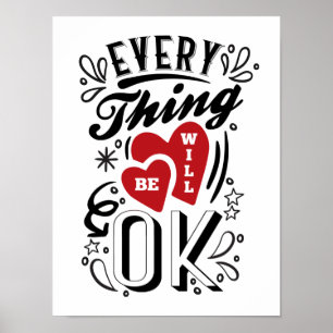 Poster Tout ira bien - Citations de Coeurs d'Amour