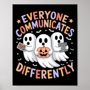 Poster Tout le monde communique différemment Halloween Au