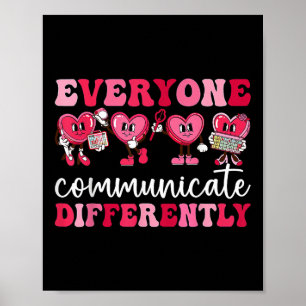 Poster Tout le monde communique différemment Heart Autism