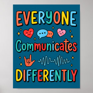 Poster Tout le monde communique différemment professeur d