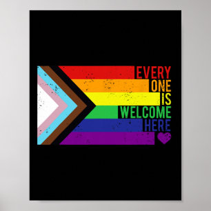 Poster Tout Le Monde Est Bienvenue À Trans Gay Lgbtq Rain