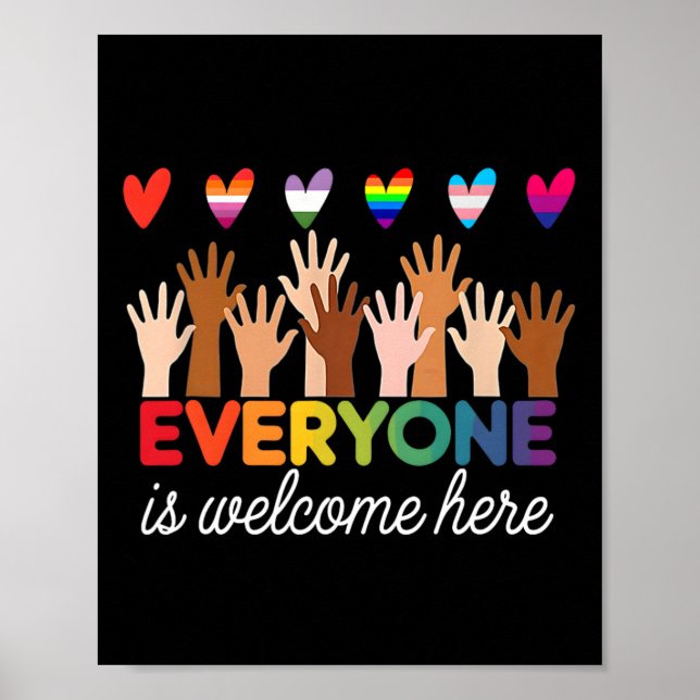 Poster Tout Le Monde Est Bienvenue Ici Idaho Enseignants  (Devant)