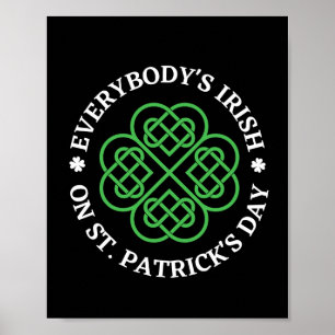 Poster Tout le monde est irlandais en Jour de la Saint Pa