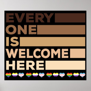 Poster Tout le monde est le bienvenu ici Color Skin Gay p