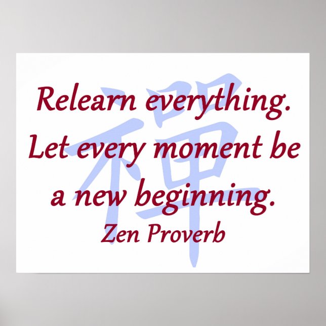 Poster Tout savoir - Zen Proverbe (Devant)