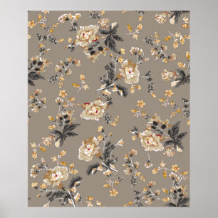 Poster Tout sur les fleurs motif sur la fleur de fond bru