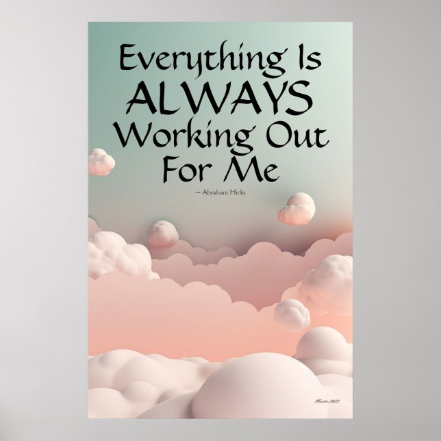 Poster Tout Travaille Toujours Pour Moi Wall Art (Devant)