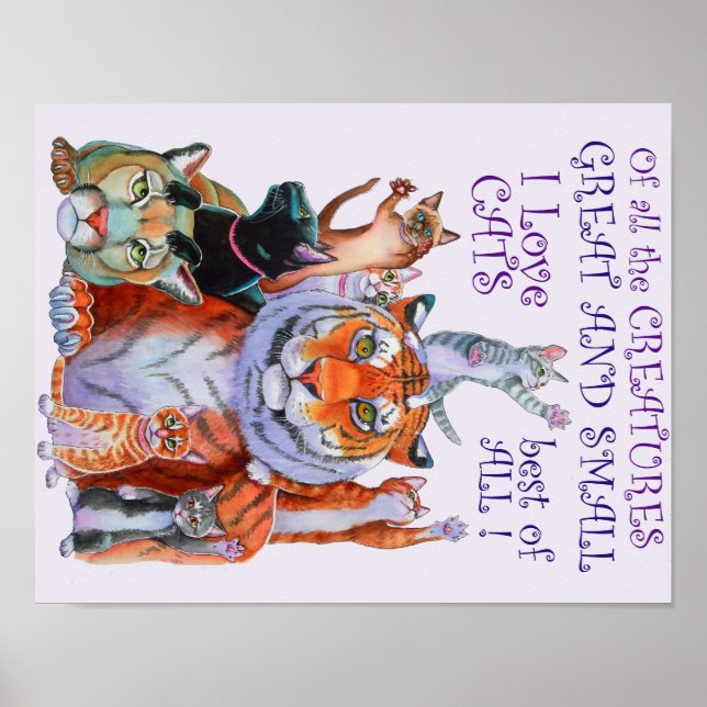 Poster Toute la Créature de grands et petits chats! Poste (Devant)