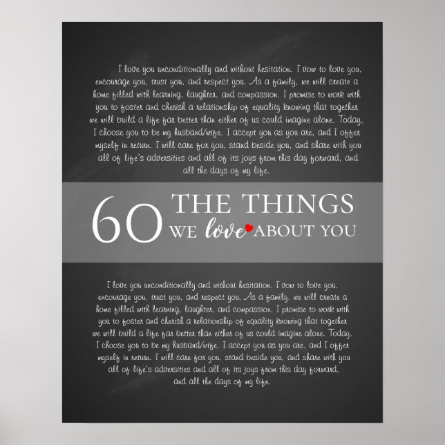Poster toutes les choses que nous aimons chez vous, 60e a (Devant)