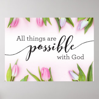 Poster Toutes les choses sont possibles avec Dieu Art Pri