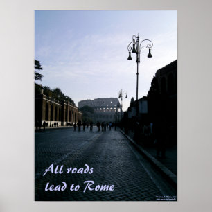 Poster Toutes les routes mènent à Rome
