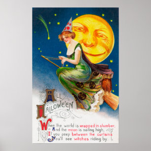 Poster Toutes les sorcières d'Halloween sur une chambre p