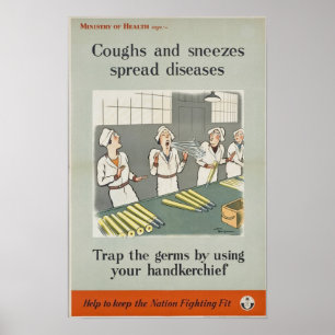 Poster Toux et éternuements Maladies propageantes