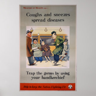 Poster Toux et éternuements propagent des maladies - Tram