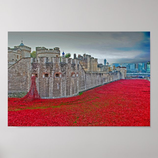 Poster Tower Of London Poppies Red Poppy (Devant)