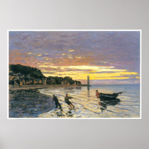 Poster Towing a boat, Honfleur, 1864, Claude Monet