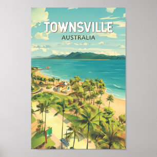 Poster Townsville Australie Travel Art Vintage
