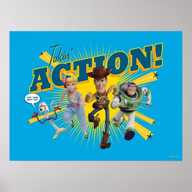 Poster Toy Story 4 | "Agissez !" Art de groupe (Devant)