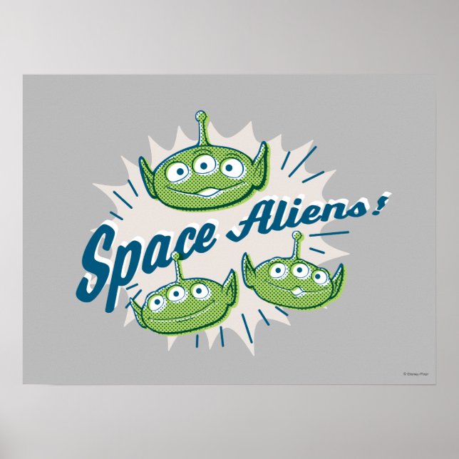 Poster Toy Story 4 | "Aliens spatiaux" Retro Graphic (Devant)