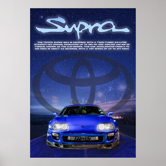 Poster Toyota Supra MK4 (Devant)
