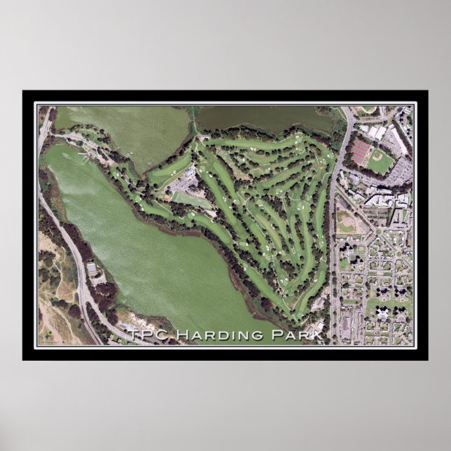 Poster TPC Harding Park Golf Course Carte satellite (Devant)