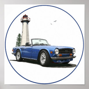 Poster TR6 bleu
