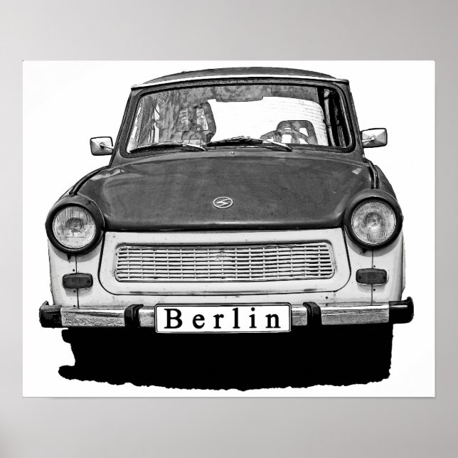 Poster Trabant Car Avant, Noir et Blanc, Berlin (Devant)