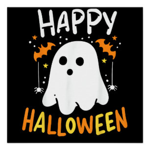 Poster Tracer Ou Traiter Le Fantôme D'Halloween