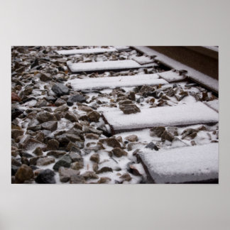 Poster Traces ferroviaires en neige