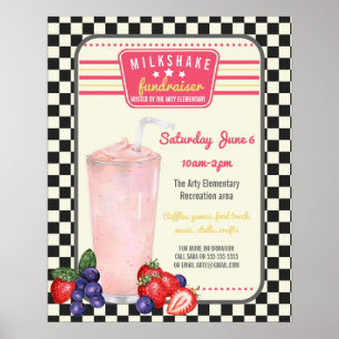 Poster tract flyer de menu de milkshake pour diner
