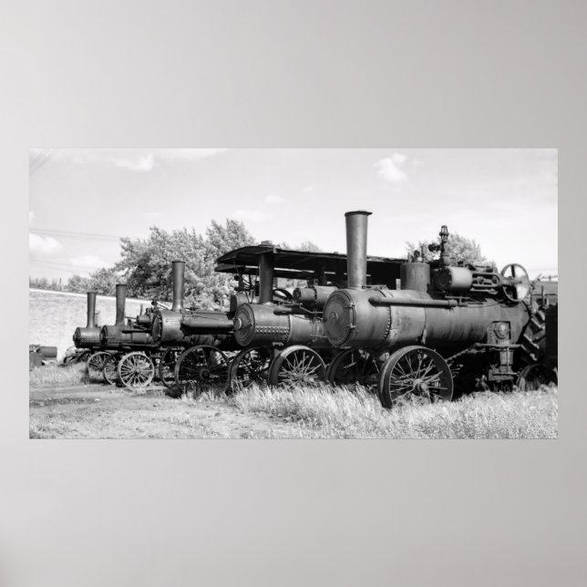 POSTER TRACTEUR À VAPEUR LINEUP 1936 (Devant)